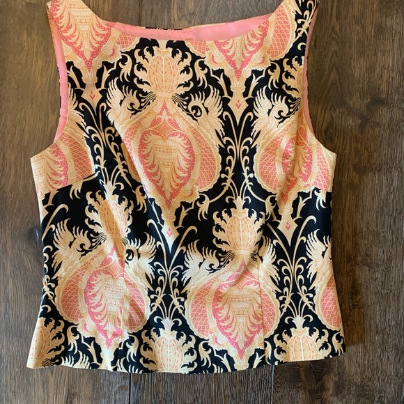 Trina Turk Sleeveless Top Damask Tank - Picture 11 of 13